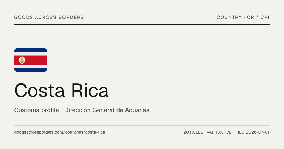 🇨🇷 Costa Rica — Customs Profile — Goods Across Borders