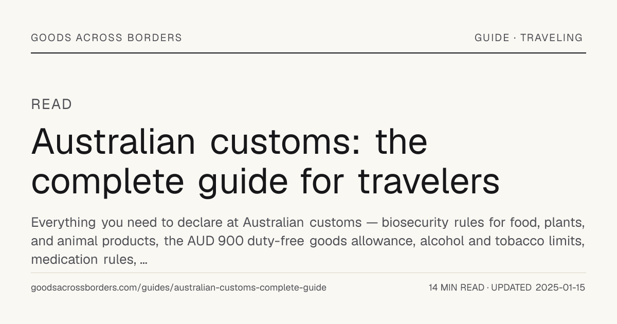 Australian customs: the complete guide for travelers — Goods Across Borders